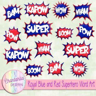 Free word art in a Superhero theme