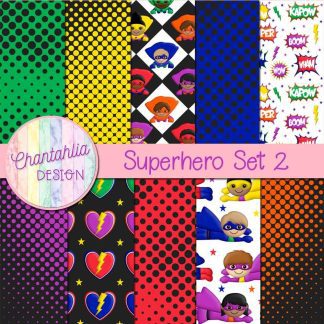Free digital papers in a Superhero theme