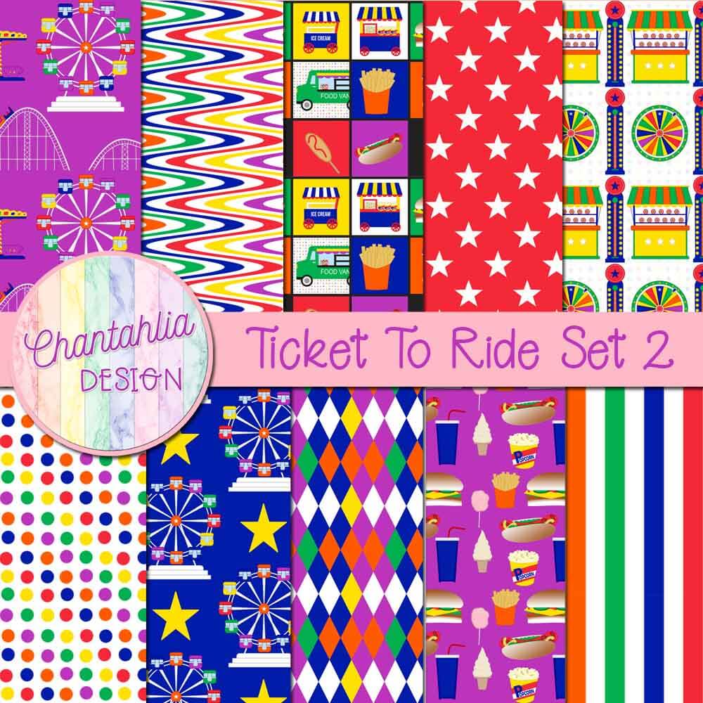Free digital papers in a Ticket to Ride theme