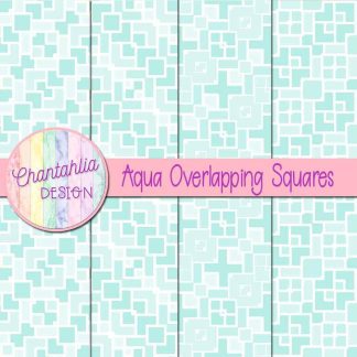 Free aqua overlapping squares digital papers