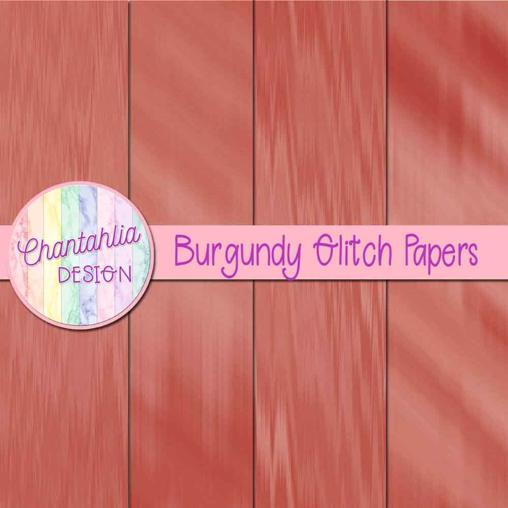 Free Digital Papers Featuring Burgundy Glitch Designs