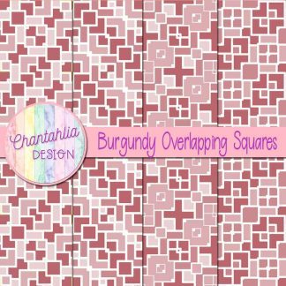 Free burgundy overlapping squares digital papers