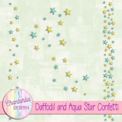 Free daffodil and aqua star confetti