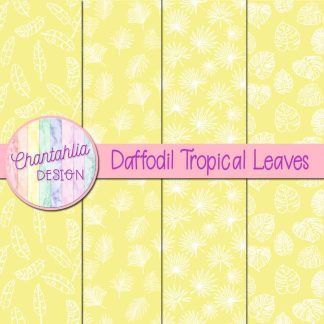 Free daffodil tropical leaves digital papers