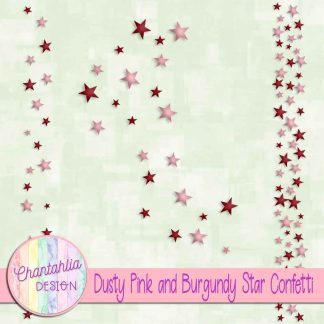 Free dusty pink and burgundy star confetti