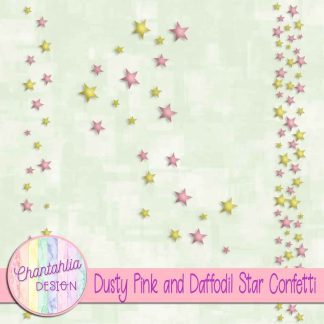 Free dusty pink and daffodil star confetti