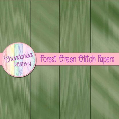 Free forest green glitch digital papers