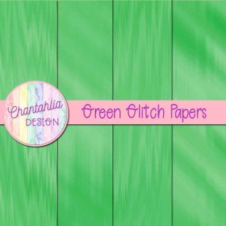 Free green glitch digital papers