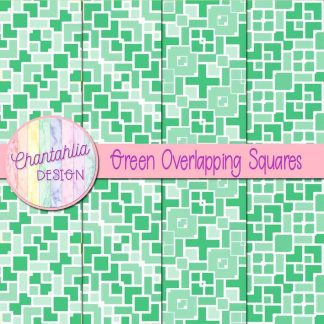 Free green overlapping squares digital papers
