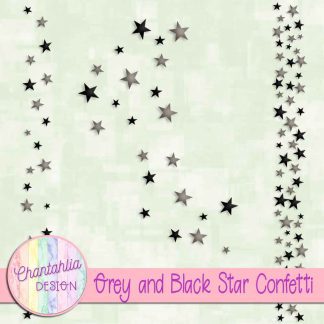Free grey and black star confetti