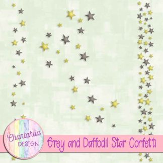 Free grey and daffodil star confetti