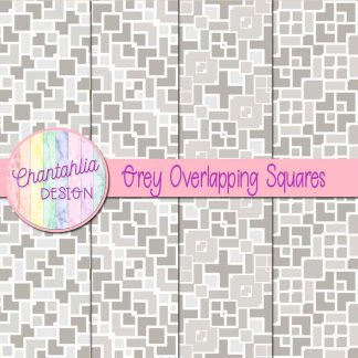 Free grey overlapping squares digital papers