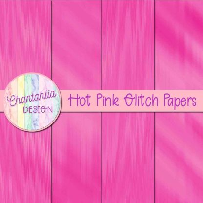 Free hot pink glitch digital papers