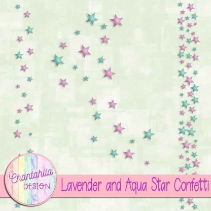 Free lavender and aqua star confetti