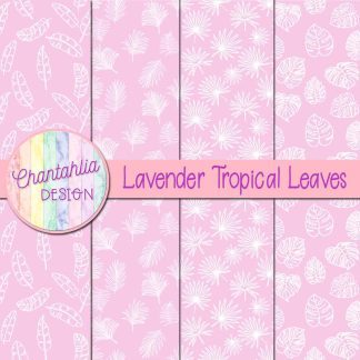 Free lavender tropical leaves digital papers