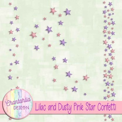 Free lilac and dusty pink star confetti