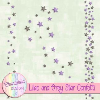 Free lilac and grey star confetti