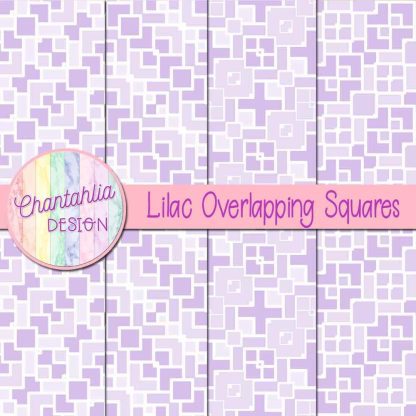 Free lilac overlapping squares digital papers