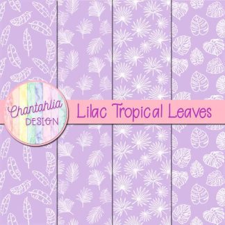 Free lilac tropical leaves digital papers