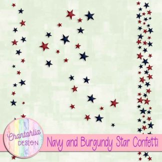 Free navy and burgundy star confetti