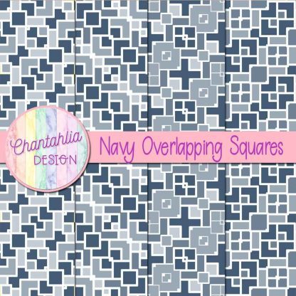 Free navy overlapping squares digital papers