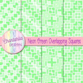 Free neon green overlapping squares digital papers