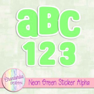 Free neon green sticker alpha
