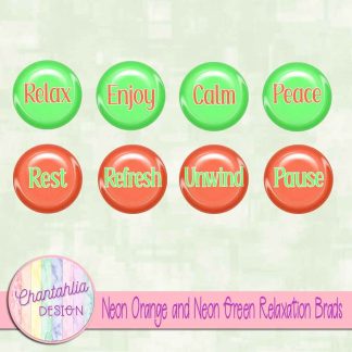 Free neon orange and neon green relaxation brads