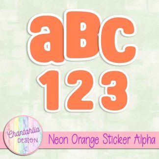Free neon orange sticker alpha