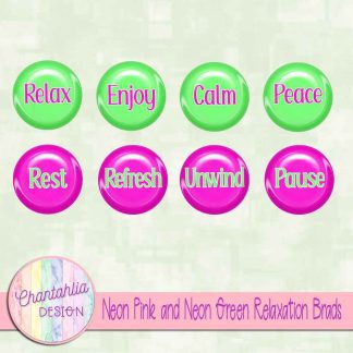 Free neon pink and neon green relaxation brads