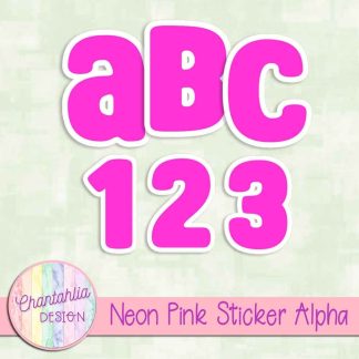 Free neon pink sticker alpha