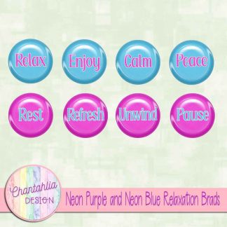 Free neon purple and neon blue relaxation brads