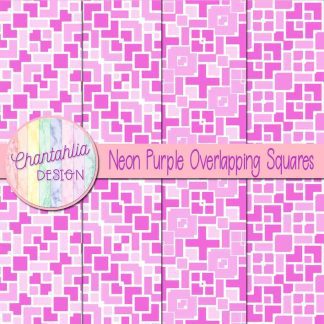 Free neon purple overlapping squares digital papers