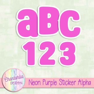 Free neon purple sticker alpha