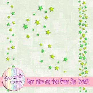 Free neon yellow and neon green star confetti