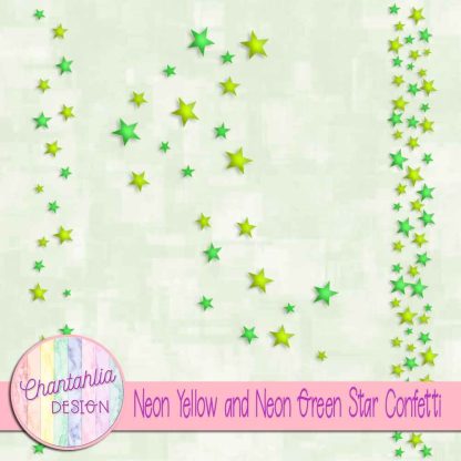 Free neon yellow and neon green star confetti