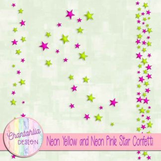 Free neon yellow and neon pink star confetti