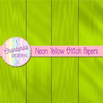 Free neon yellow glitch digital papers