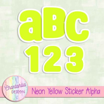 Free neon yellow sticker alpha