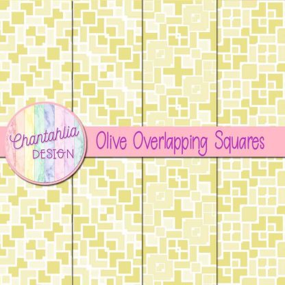 Free olive overlapping squares digital papers