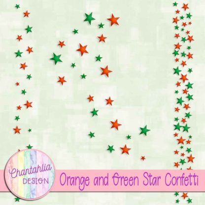 Free orange and green star confetti