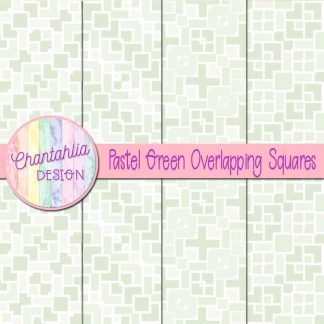 Free pastel green overlapping squares digital papers