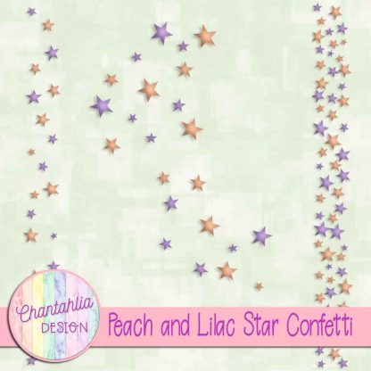 Free peach and lilac star confetti