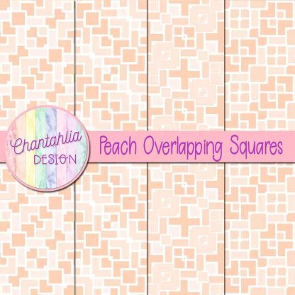 Free peach overlapping squares digital papers