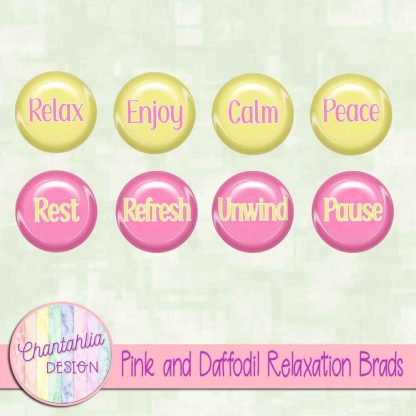 Free pink and daffodil relaxation brads
