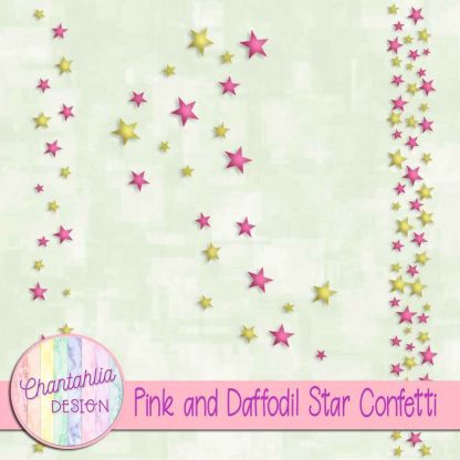 Free pink and daffodil star confetti