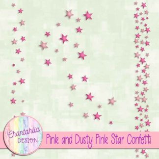 Free pink and dusty pink star confetti