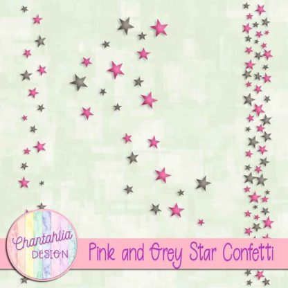 Free pink and grey star confetti