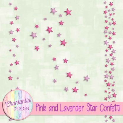 Free pink and lavender star confetti