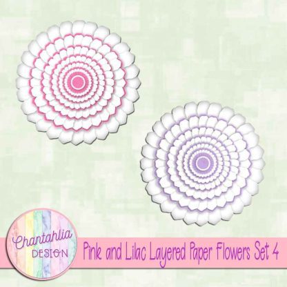 Free pink and lilac layered paper flowers